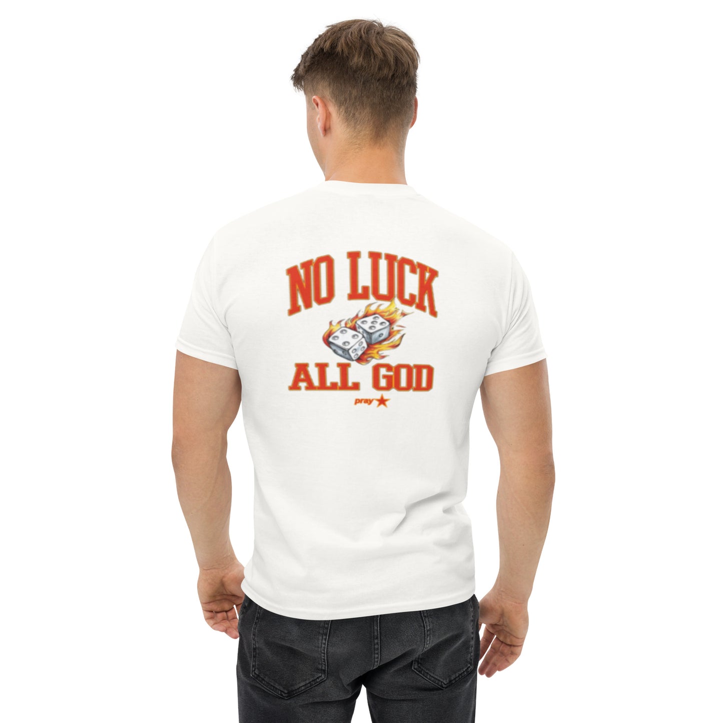 Camiseta clásica Back No Luck All God Blanca - Hombre