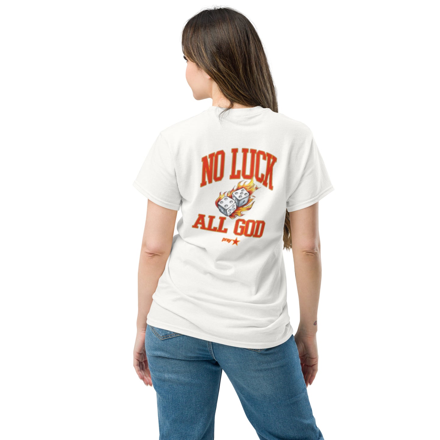 Camiseta clásica Back No Luck All God Blanca - Mujeres