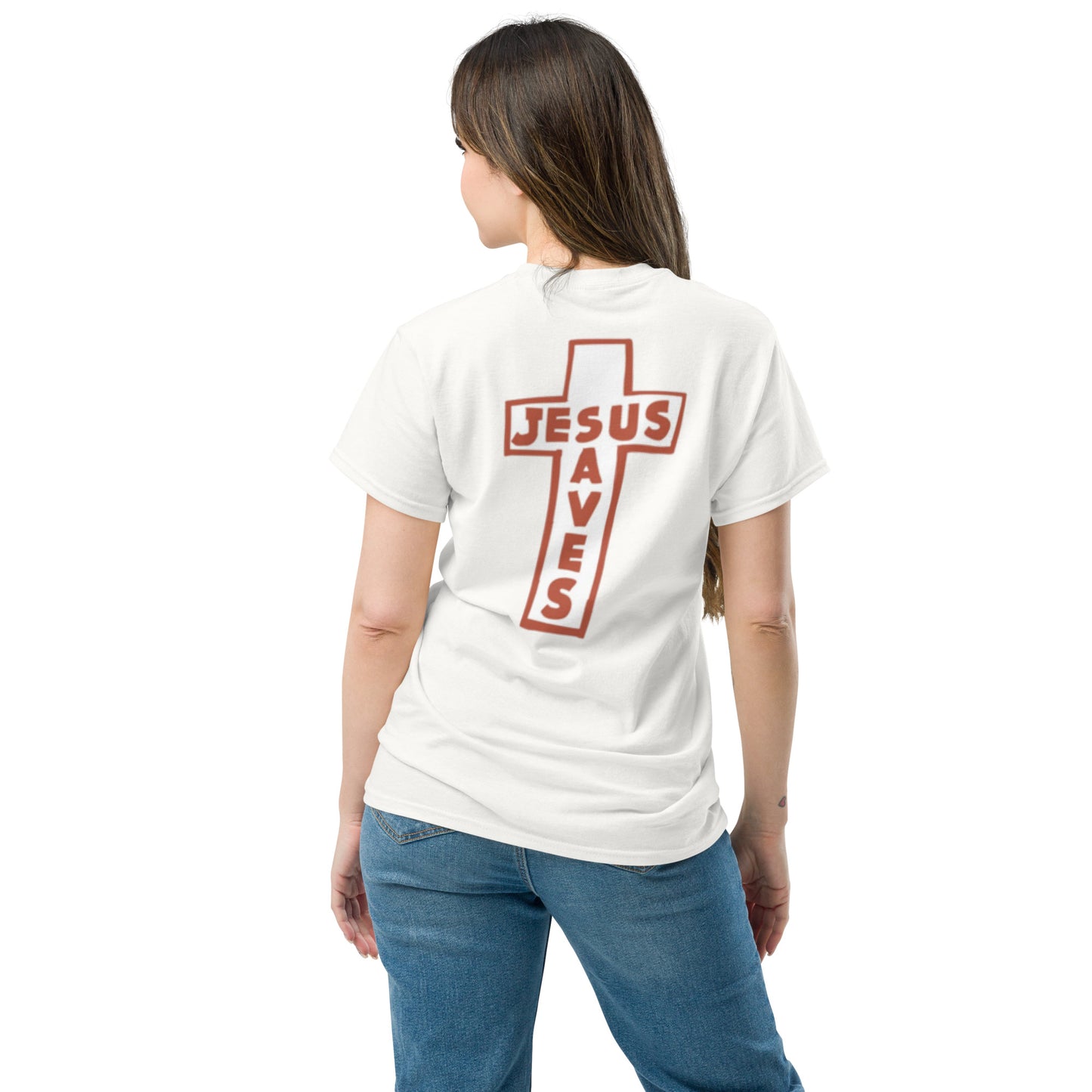 Camiseta Essential Back Jesus Saves - Mujer