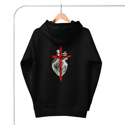 Sudadera con capucha Back Heart Cross Black - Hombre